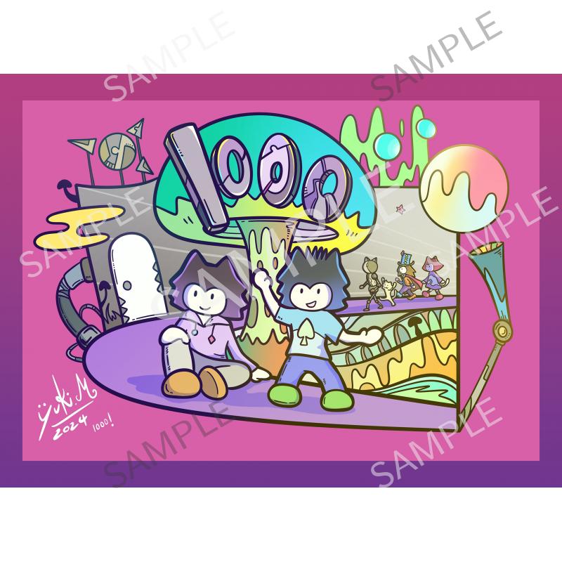 1000話記念イラスト　～キノコとキカイの不思議な世界～