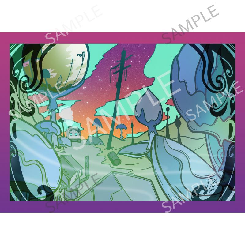 1300話記念イラスト　～キノコとキカイの不思議な世界～