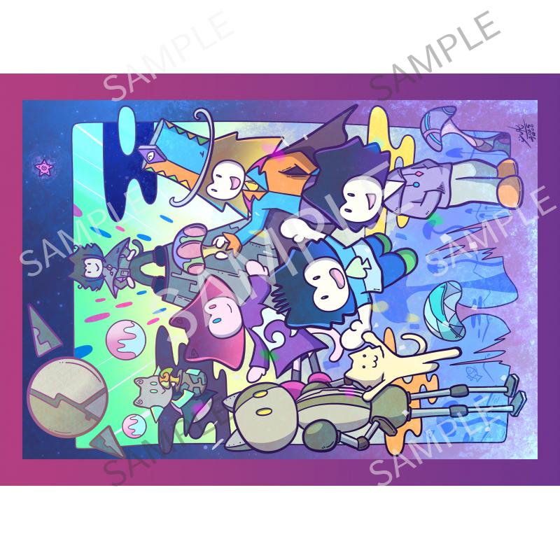 1400話記念イラスト　～キノコとキカイの不思議な世界～